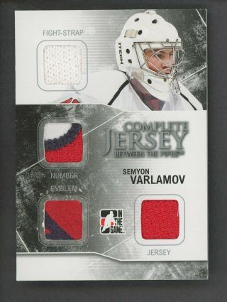 2010 In The Game Itg Between The Pipes Semyon Varlamov Quad Jersey Patch