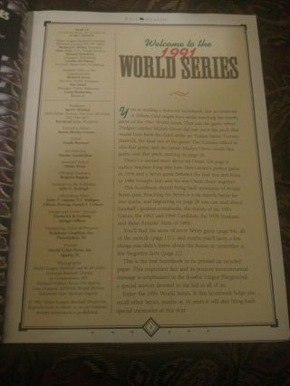 1991 World Series Program Braves vs.  Twins 4