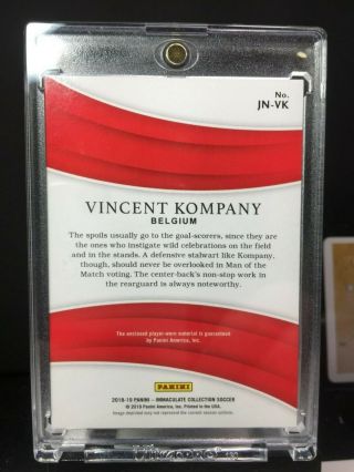 2018 - 19 Immaculate Soccer VINCENT KOMPANY Jersey Numbers JUMBO Patch 22/22 5