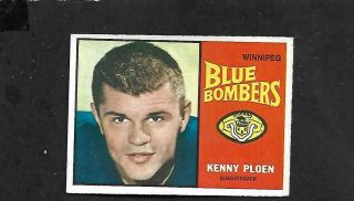 1964 Topps Cfl Football: 79 Kenny Ploen Qb,  Winnipeg Blue Bombers