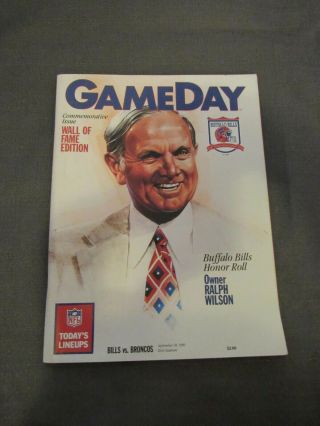 1989 Denver Broncos Vs.  Buffalo Bills Program Ralph Wilson W/ Ticket Stub