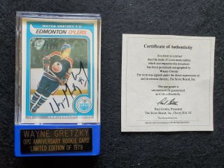Wayne Gretzky Limited Edition 615/1979 Signed 1992 Opc Anniversary Rookie W/coa