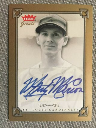 Marty Marion 2004 Fleer Greats Of The Game Auto Autograph Boston Red Sox