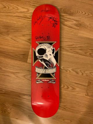 Birdhouse Skateboard Autographed By Tony Hawk,  Paul Rodriguez,  Ryan Sheckler.
