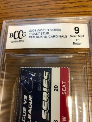 2004 Boston Red Sox World Series Game 4 Ticket Stub Curse Reversed BCCG BGS 9 3