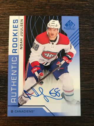 2018 - 19 Ud Sp Game Authentic Rookies Noah Juulsen Auto Canadiens A3