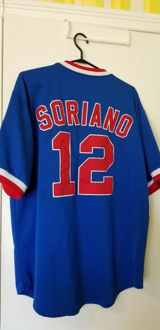 ALFONSO SORIANO CHICAGO CUBS 12 PULLOVER JERSEY Size 52 2