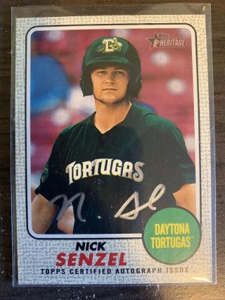 Nick Senzel 2017 Topps Heritage Minors Real One Gray Auto Rc Sp 25/25 Roa - Ns