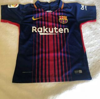 Nike Fc Barcelona La Liga Authentic Jersey Andres Messi.  Small - Medium Youth 6/7