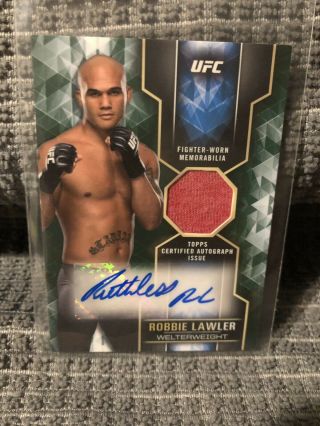 2017 Topps Ufc Knockout Autograph Relic (robbie Lawler) Green