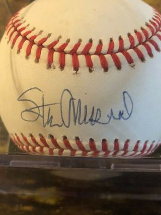 Stan Musial Signed William White Baseball Psa Graded 8.  5