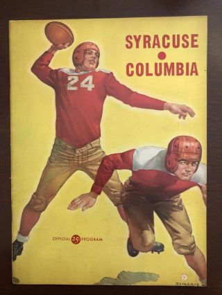 1947 Columbia Lions Football Program Vs Syracuse Orange