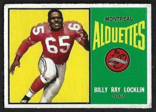 1964 Topps Cfl Football: 44 Billy Ray Locklin,  Montreal Alouettes