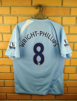 Wright - Phillips Manchester City Jersey M 2008 2009 Home Shirt Le Coq Sportif