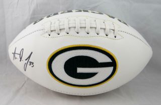 Aaron Jones Autographed Green Bay Packers Logo Football - Jsa W Authenticated