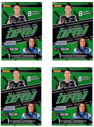 4x 2017 Torque Racing Blaster Box 8 Nascar Cards 1 Auto Or Memorabilia