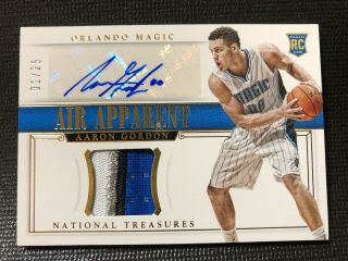 Aaron Gordon 2014 - 15 National Treasures Rookie Patch Auto First 01/25 [a802]