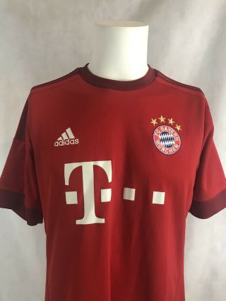 Adidas Bayern Munich Thomas Muller 2015 Climacool Red Futbol Soccer Jersey Large