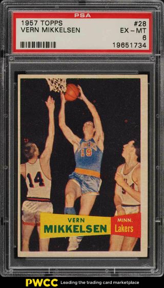 1957 Topps Basketball Vern Mikkelsen Sp Rookie Rc 28 Psa 6 Exmt (pwcc)