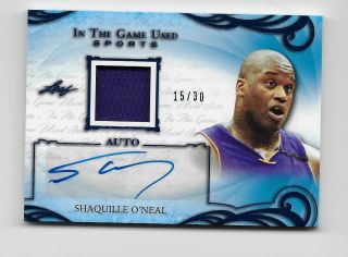 2019 Leaf In The Game Sports Jersey Auto 15/30 Shaquille O 
