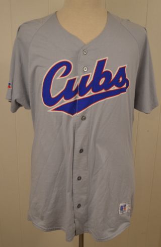Russell Athletic Chicago Cubs Jersey Mlb Baseball Grey Adult Extra Large (xl)