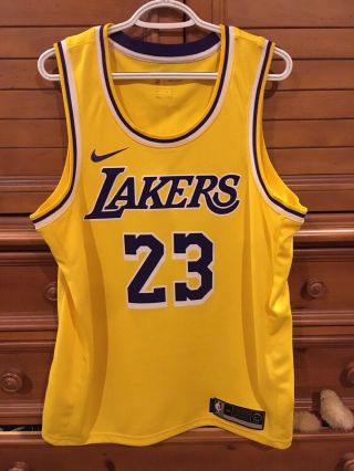 AUTHENTIC Nike Lebron James Lakers Jersey Size 48 Large Worn 1x 3
