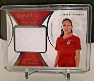 2018 - 19 Panini Immaculate Soccer Christen Press Remarkable Jersey 16/75 Usa
