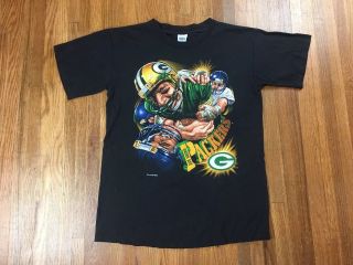 Vintage Green Bay Packers T Shirt Sz M Salem Sportswear Single Stitch Nfl