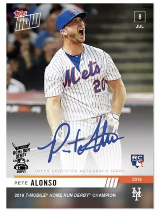 2019 Topps Now 493a Pete Alonso Rc Mets Hr Derby Champion Auto /99 Pre