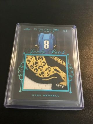 2019 Leaf In The Game Jaguar Jumbo Jersey/patch Mark Brunell 2/4