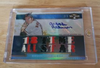 2011 Topps Triple Threads Brooks Robinson Auto Patch 2/3 (18 Time All Star)