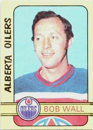 1972 - 73 O - Pee - Chee Bob Wall Sp 323 Ex,  Vintage Hockey Alberta Oilers Wha
