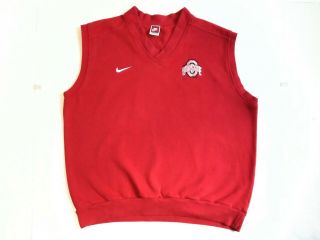 Nike Team Sports Ohio State Buckeyes Osu Sweater Sweatshirt Vest Mens Xl Red