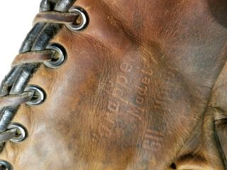 vintage baseball gloves catchers mitts trapper model.  Stitched 3