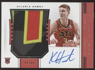 2018 - 19 National Treasures Kevin Huerter Rpa 3 Color Patch Rc Auto /49