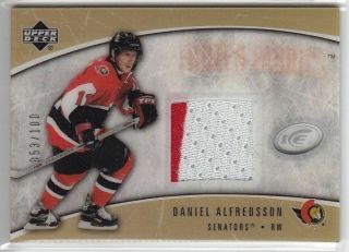 2005 - 06 Ud Ice Daniel Alfredsson Glass /100 2 Clr Jersey Game Frozen Fabric