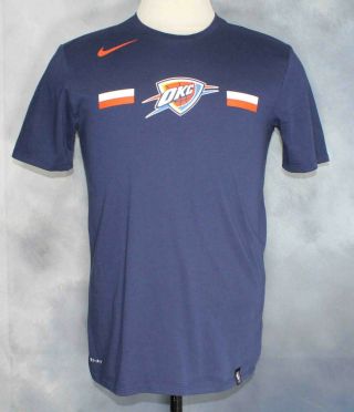 Nike Dri - Fit Athletic Cut Okc Thunder Nba The Nike Tee Navy T Shirt Men 