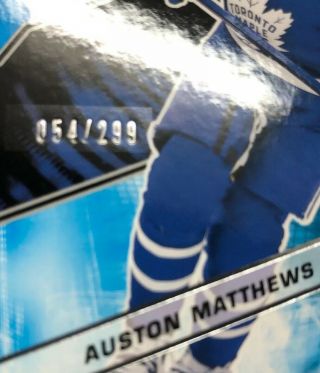 2018 - 19 Upper Deck SPX Hockey 19 Auston Matthews 054/299 Toronto Maple Leafs 3