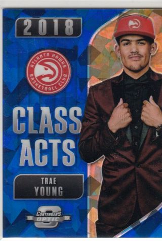 Trae Young 2018 - 19 Panini Contenders Optic Class Act Cracked Ice Prizm Rc