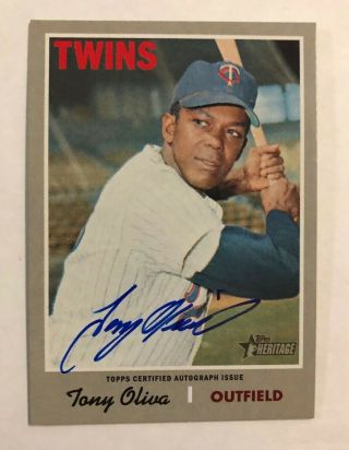 2019 Topps Heritage High Number Tony Oliva Real One Autograph Auto Twins