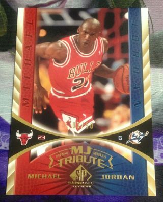 【e】michael Jordan 2002 - 03 Sp Game Mj Tribute Gold Parallel 03/50 Bulls
