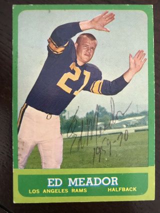1963 Topps Football Signed Ed Meador Rams