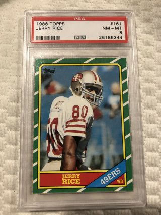 1986 Topps 161 Jerry Rice Psa 8 San Francisco 49ers Rookie Hof