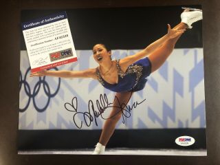Michelle Kwan Signed Autograph 8x10 Photo Us Olympic Figure Skater Psa/dna