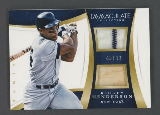 2015 Immaculate Rickey Henderson Yankees Dual Bat Patch /49
