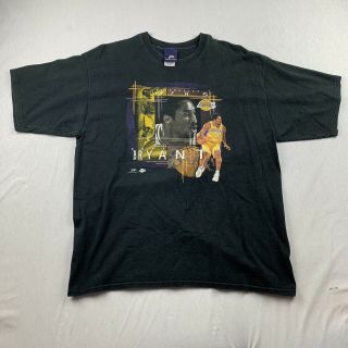 Vintage 90s Kobe Bryant Lakers T Shirt Pro Player Size Xl Black Purple Gold