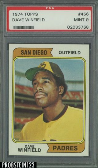 1974 Topps 456 Dave Winfield Padres Rc Rookie Hof Psa 9 Centered