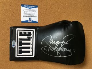 Manny “pacman” Pacquiao Signed Autographed Auto Title Boxing Glove Bas G55339