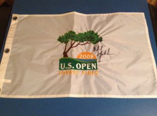 Phil Mickelson Autographed 2008 U.  S.  Open Torrey Pines Golf Flag