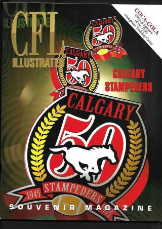 1995 Cfl Football Program: Saskatchewan Roughriders At Calgary Stampeders Oct 22